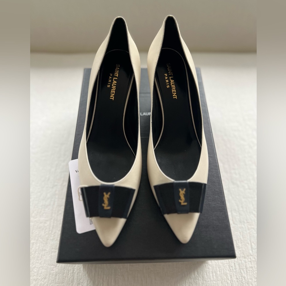 Leather Anais Bow Pumps 55 - Picture 6 of 14